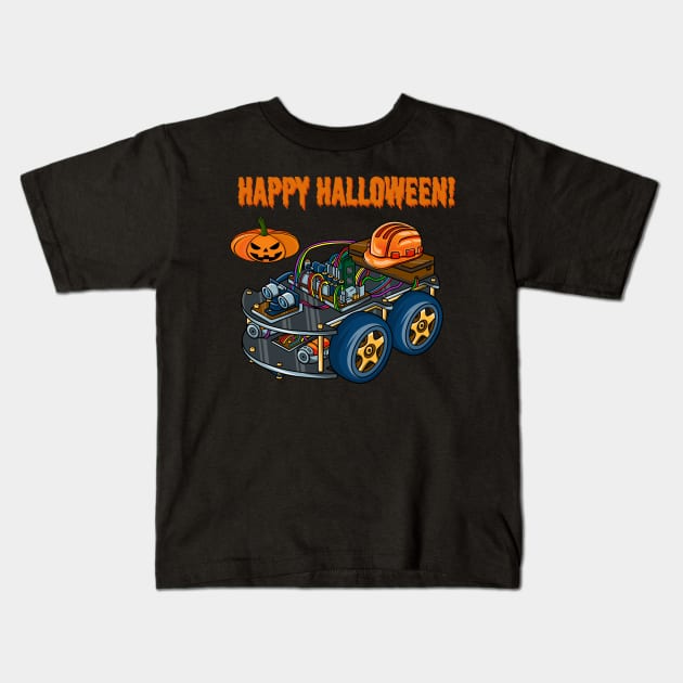 Robot Car #1 Halloween Edition Kids T-Shirt by Merch By Engineer